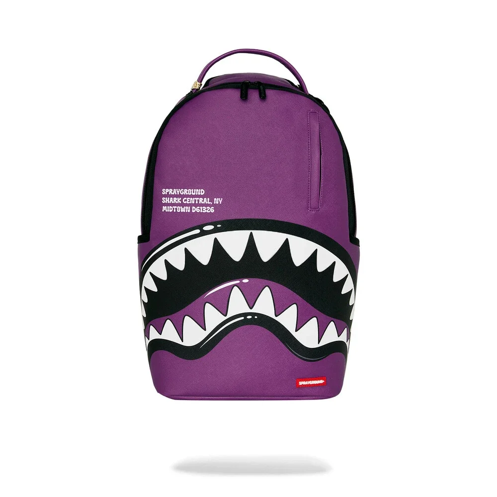 Sprayground Central Bubble Shark Backpack Unisex Purple Shoulder Strap SPR354